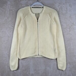 ISDA & Co Women's‎ Cotton Full Zip Shaker Knit Cardigan Sweater Yellow Size S
